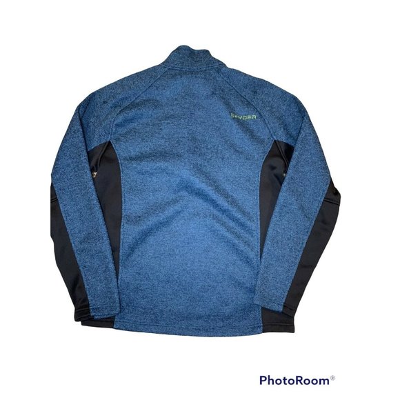 Spyder Shirt Men Large Blue Lightweight Long Sleeve Quarter Zip Sweater - Picture 3 of 6